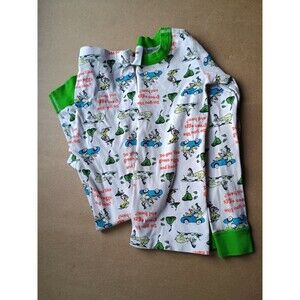 Hanna Andersen Dr Suess Green Eggs Ham Pajama Set 120cm Sz 6-7 Organic Cotton